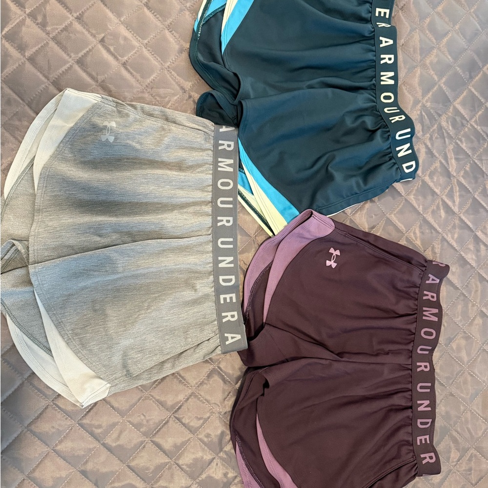 Under Armour Women's Shorts Trio - Gray, Black, Teal